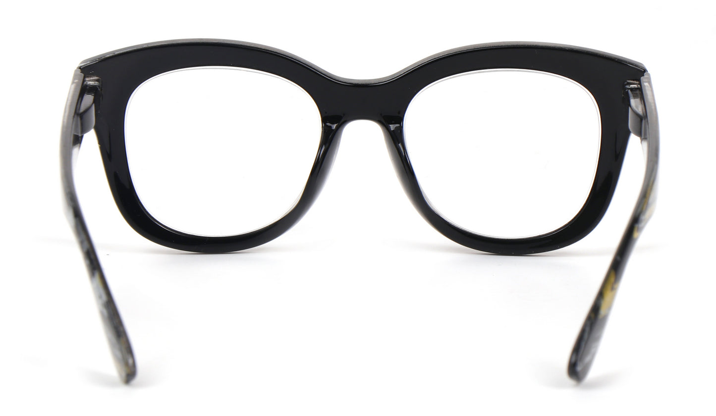 Oversized Retro Reading Glasses handmade Ladies Colourful Spring Hinges 59 x 53mm Large Frame DX99