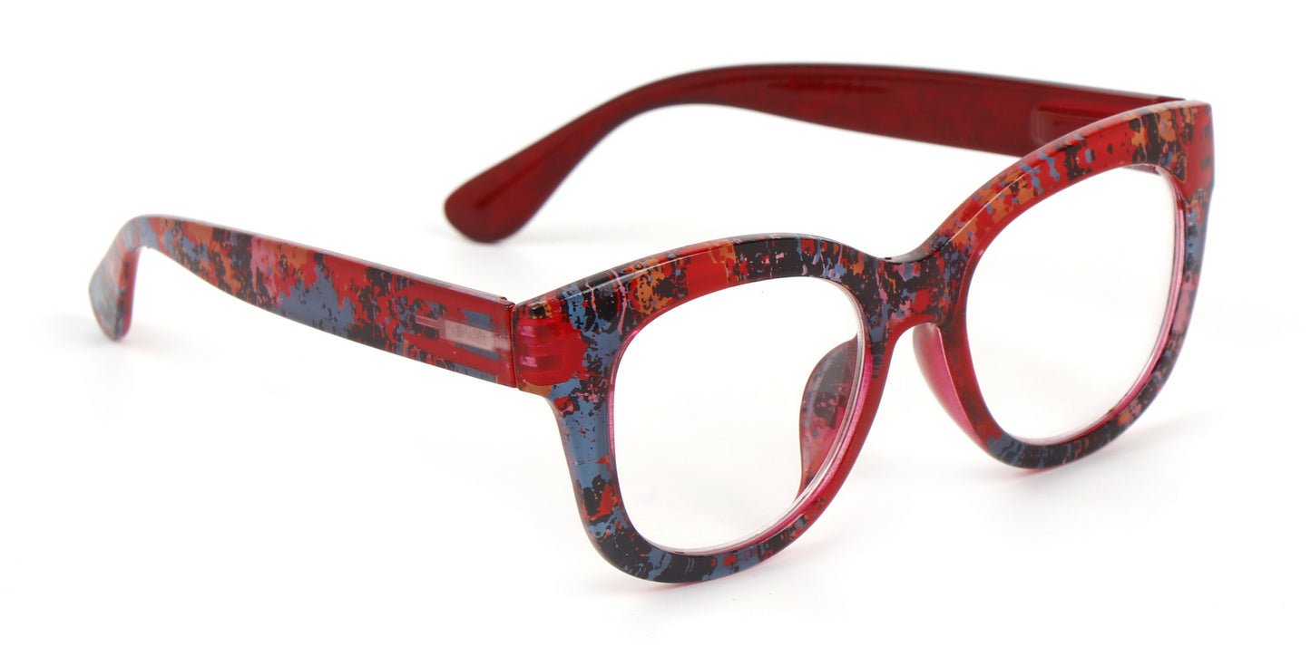 Oversized Retro Reading Glasses handmade Ladies Colourful Spring Hinges 59 x 53mm Large Frame DX99