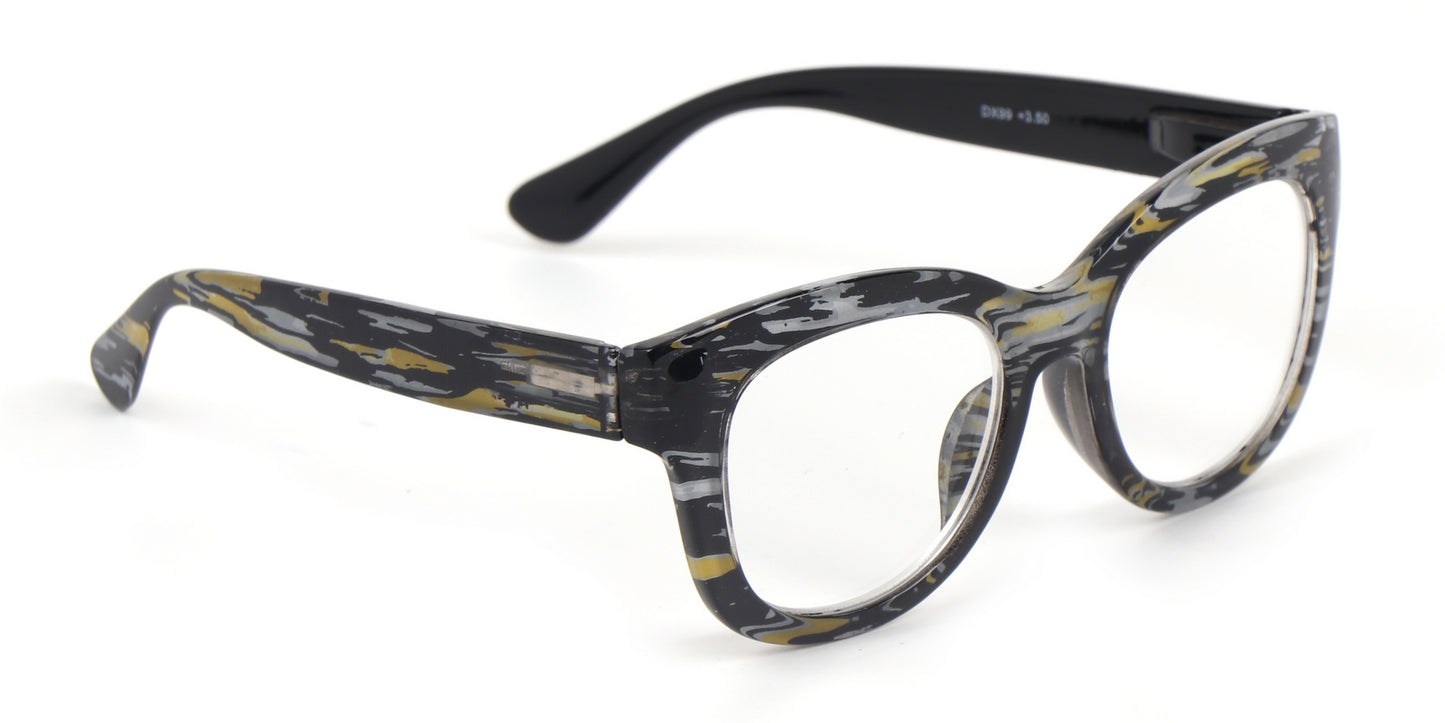 Oversized Retro Reading Glasses handmade Ladies Colourful Spring Hinges 59 x 53mm Large Frame DX99