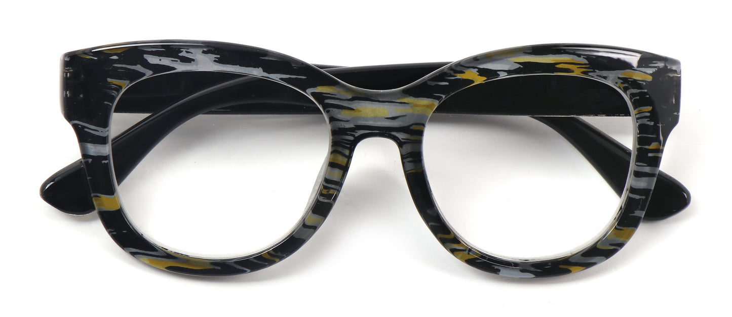 Oversized Retro Reading Glasses handmade Ladies Colourful Spring Hinges 59 x 53mm Large Frame DX99