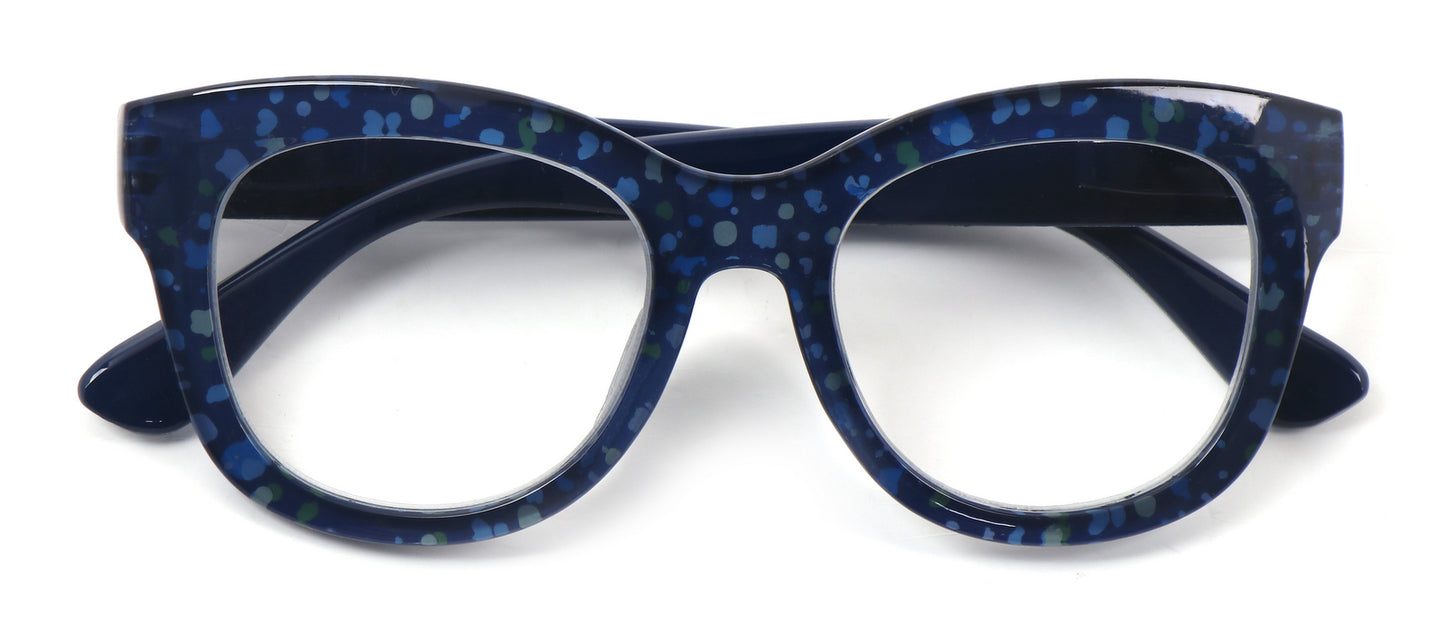 Oversized Retro Reading Glasses handmade Ladies Colourful Spring Hinges 59 x 53mm Large Frame DX99