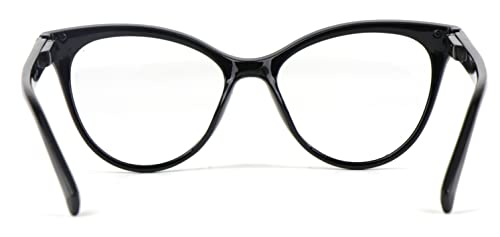 Cat Eye Reading Glasses Stylish Retro Womans Spring Hinges Lightweight Ready Readers Clear Vision 1.0+ 1.5+ 2.0+ 2.5+ 3.0+ 3.5+ 4.0+ DX82