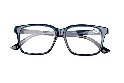 Fads & Fashions Geek Nerd Oversized Unisex Stylish Retro Sturdy Men Women Reading Glasses Metal Hinges +1.0 +1.25 +1.5 +1.75 +2.0 +2.25 +2.5 +2.75 +3.0 +3.5 +4.0 Model TN44