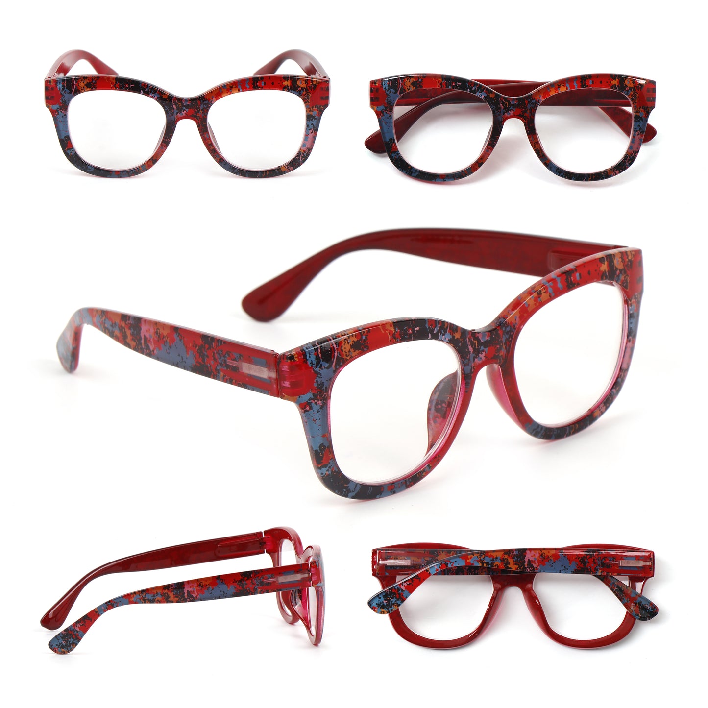 Oversized Retro Reading Glasses handmade Ladies Colourful Spring Hinges 59 x 53mm Large Frame DX99