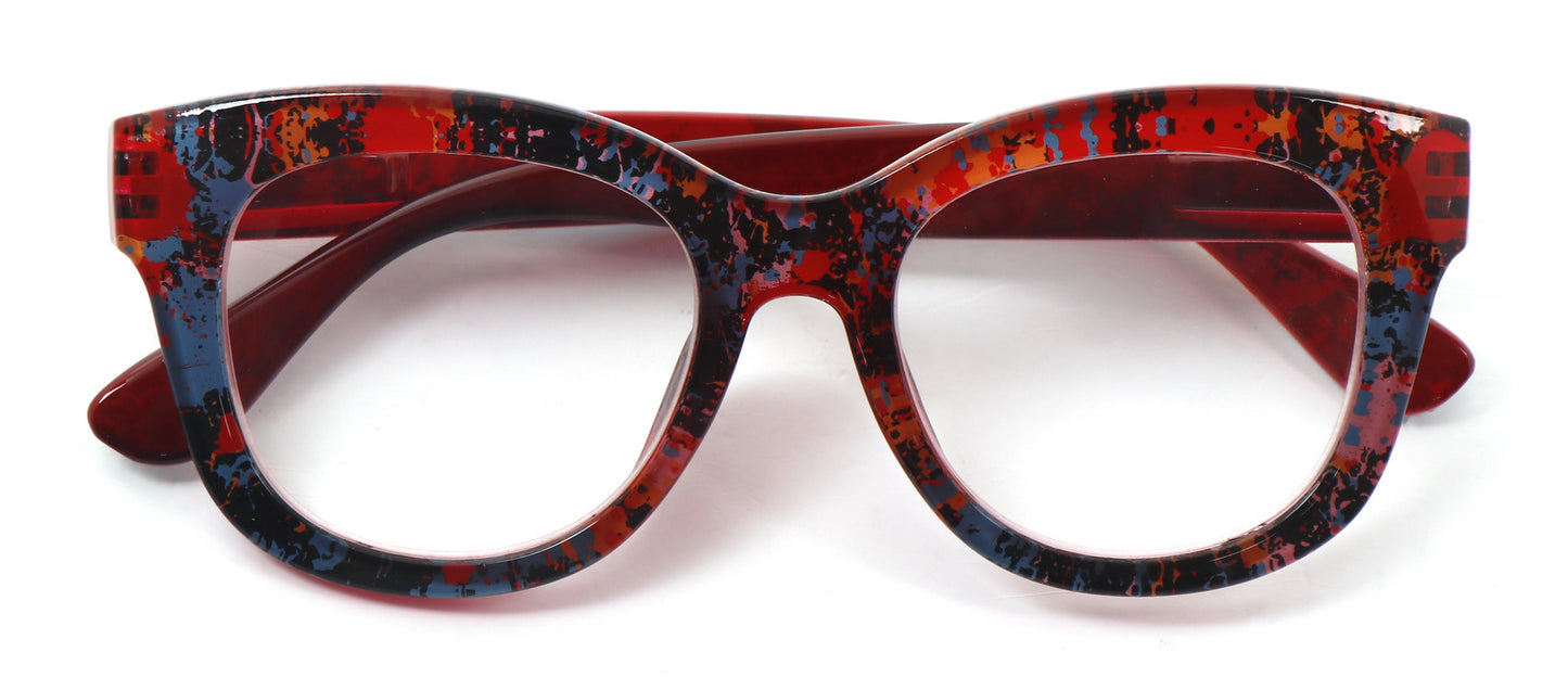 Oversized Retro Reading Glasses handmade Ladies Colourful Spring Hinges 59 x 53mm Large Frame DX99