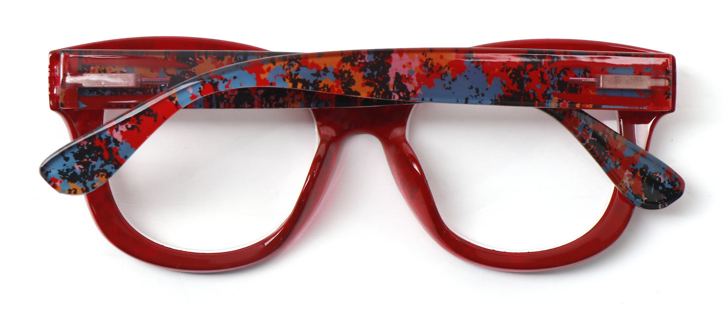 Oversized Retro Reading Glasses handmade Ladies Colourful Spring Hinges 59 x 53mm Large Frame DX99