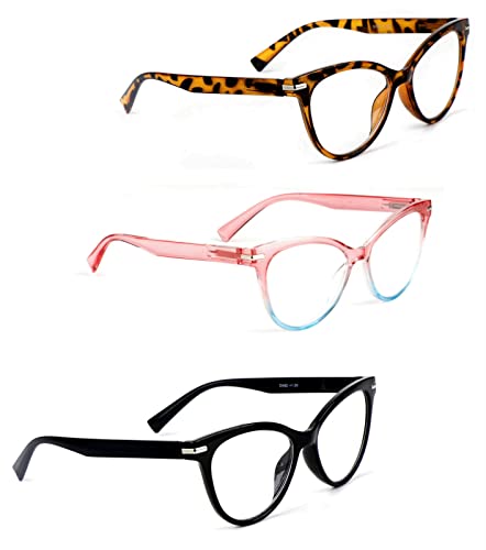 Cat Eye Reading Glasses Stylish Retro Womans Spring Hinges Lightweight Ready Readers Clear Vision 1.0+ 1.5+ 2.0+ 2.5+ 3.0+ 3.5+ 4.0+ DX82