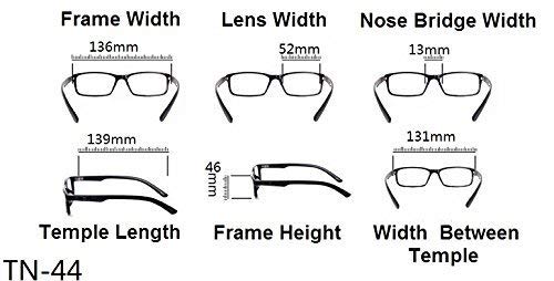 Fads & Fashions Geek Nerd Oversized Unisex Stylish Retro Sturdy Men Women Reading Glasses Metal Hinges +1.0 +1.25 +1.5 +1.75 +2.0 +2.25 +2.5 +2.75 +3.0 +3.5 +4.0 Model TN44