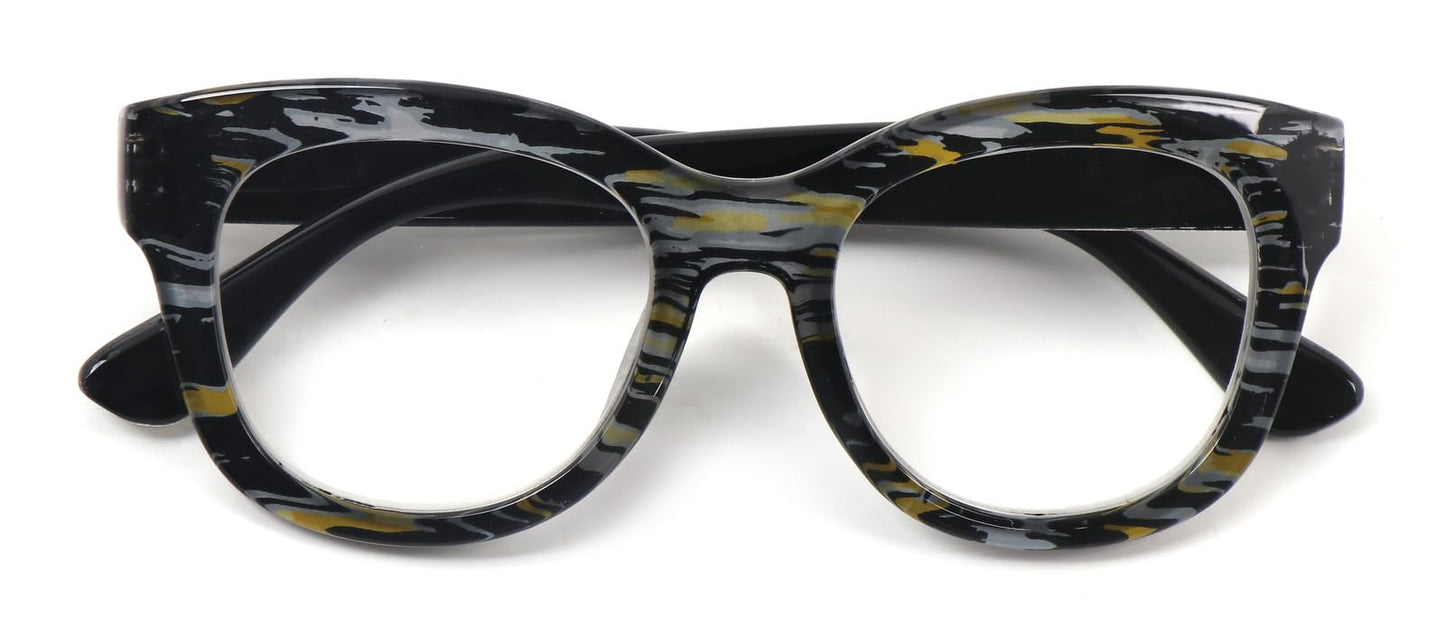 Oversized Retro Reading Glasses handmade Ladies Colourful Spring Hinges 59 x 53mm Large Frame DX99