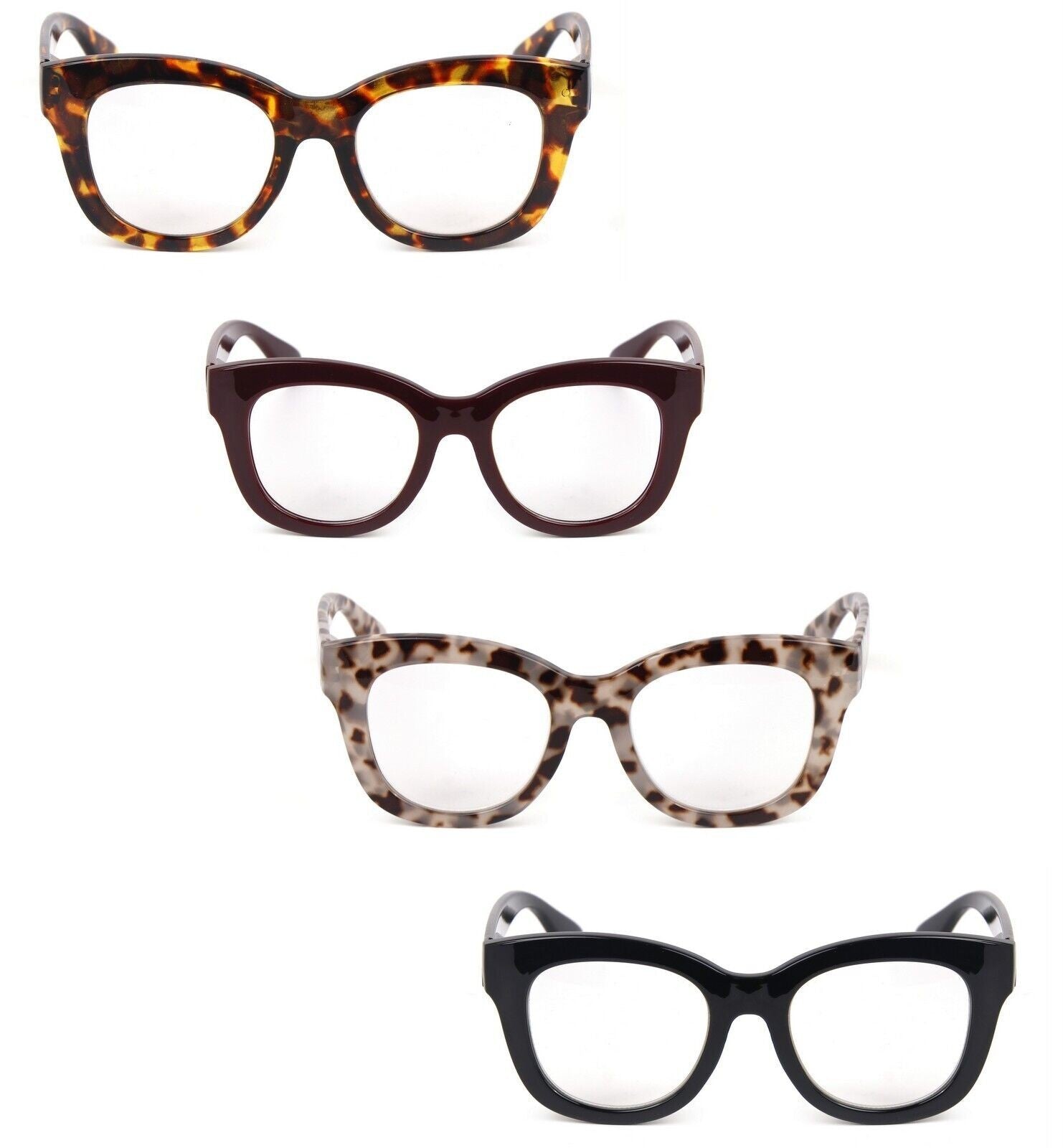 Oval Stylish Broad Framed Retro Reading Glasses Mens Womans Spring Hinges 2534