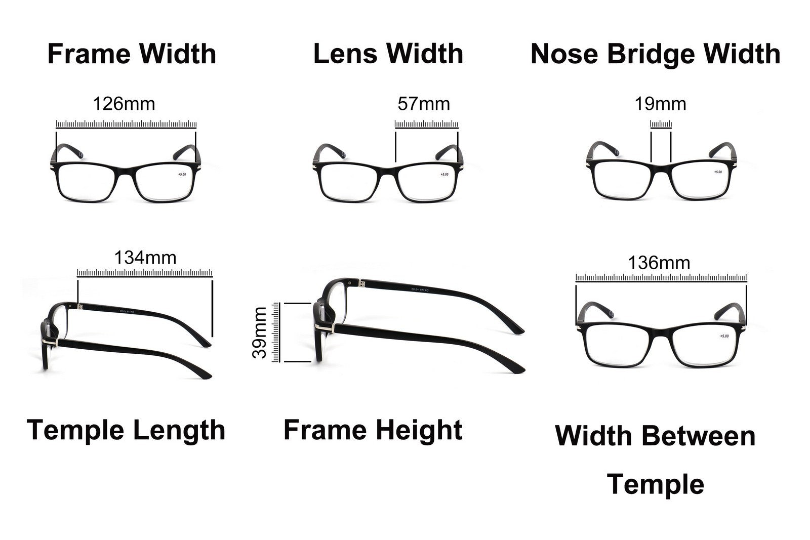 High Power Reading Glasses Unisex Strong Lens +4.5+5.0+5.5+6.0+6.5+7.0 DX118