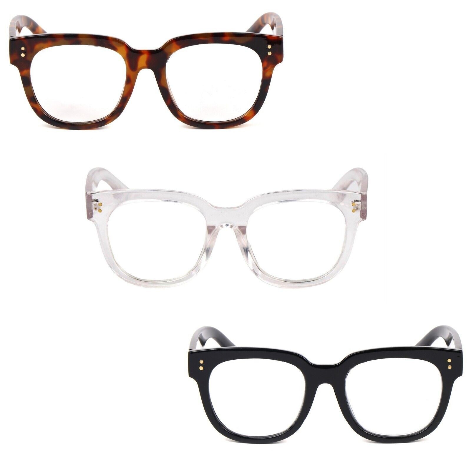 Fashion Oval Reading Glasses Anti Blue Light Retro Unisex Metal Hinges 2128