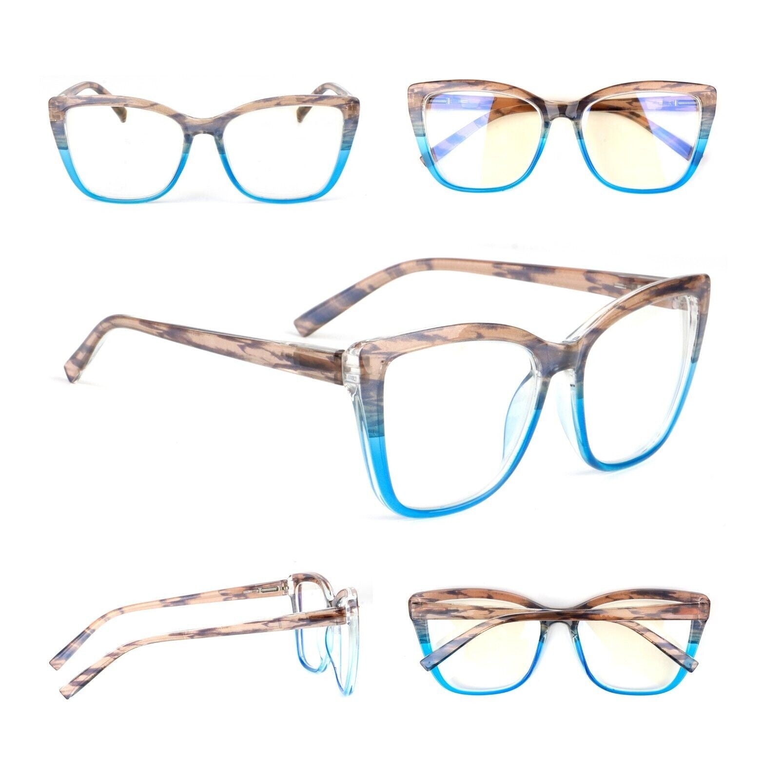 Cat Eye Funky Oversized Reading Glasses Woman with Spring Hinges 16 Colours DX88