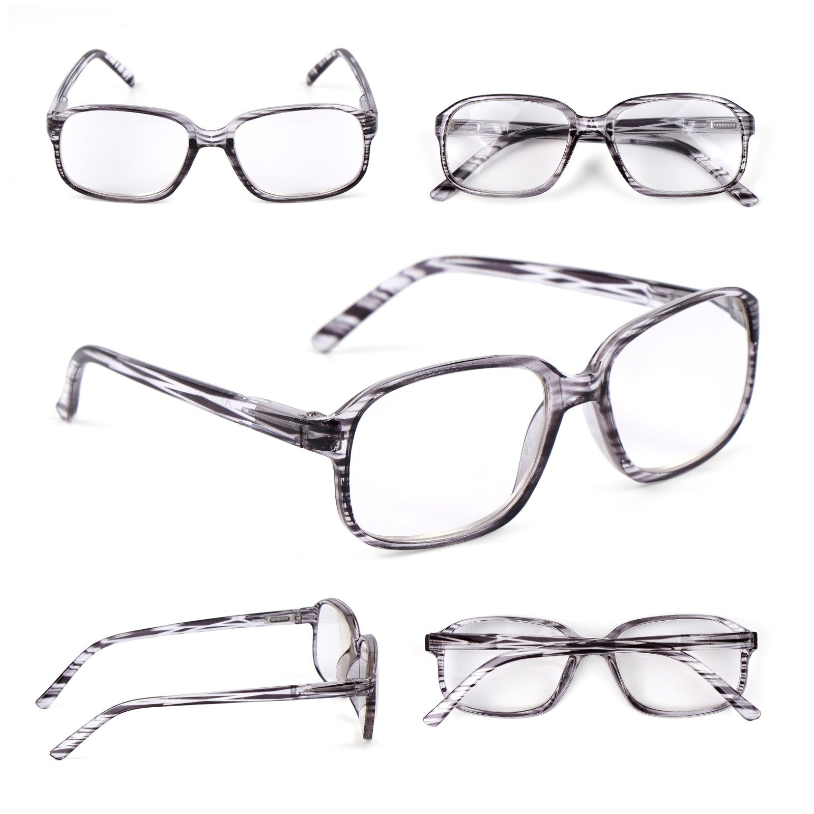 High Strength High Power Grey Reading Glasses Unisex +4.5 +5.0 +5.5 +6.0 C868