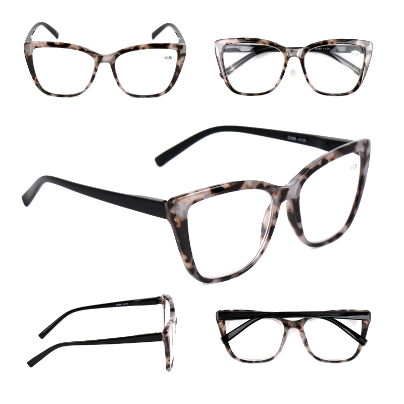 Cat Eye Funky Oversized Reading Glasses Woman with Spring Hinges 16 Colours DX88