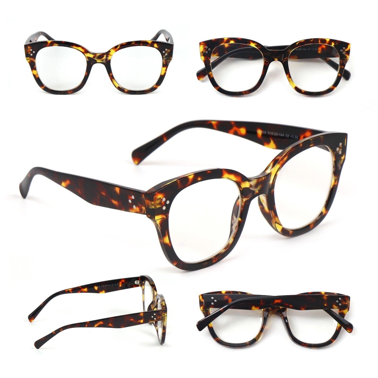 Stylish Oversized Retro Anti Blue Light Reading Glasses Unisex Metal Hinges 5037