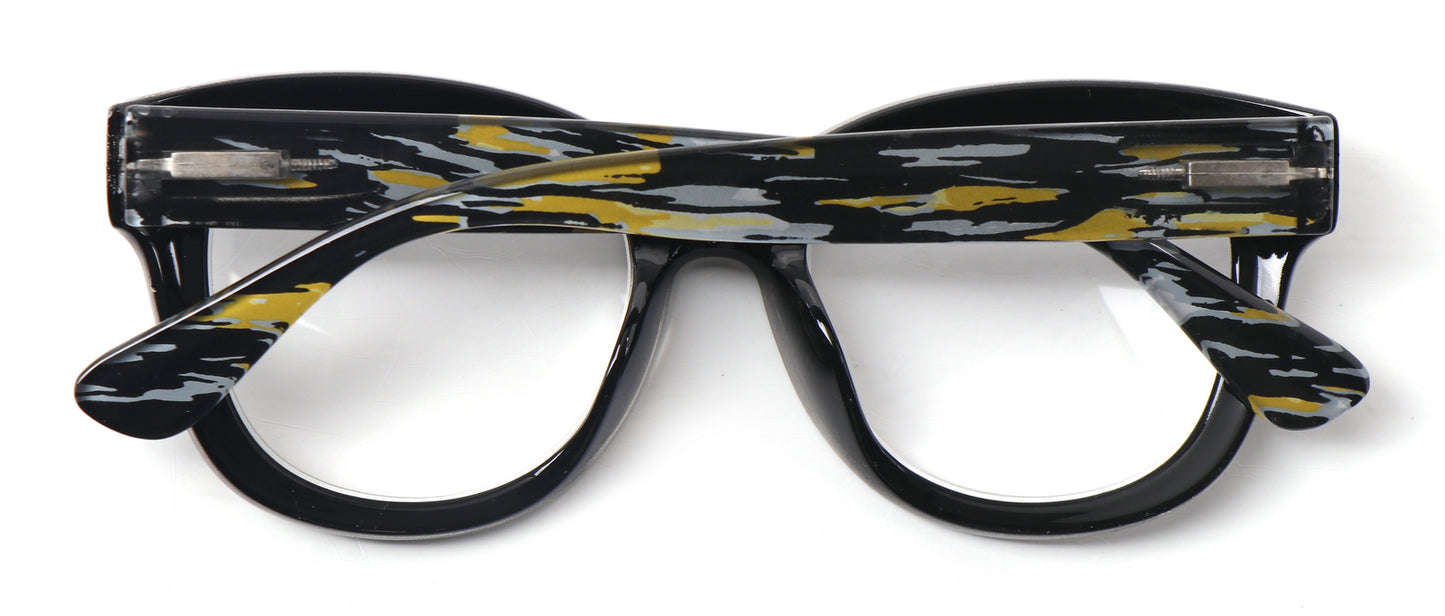 Oversized Retro Reading Glasses handmade Ladies Colourful Spring Hinges 59 x 53mm Large Frame DX99