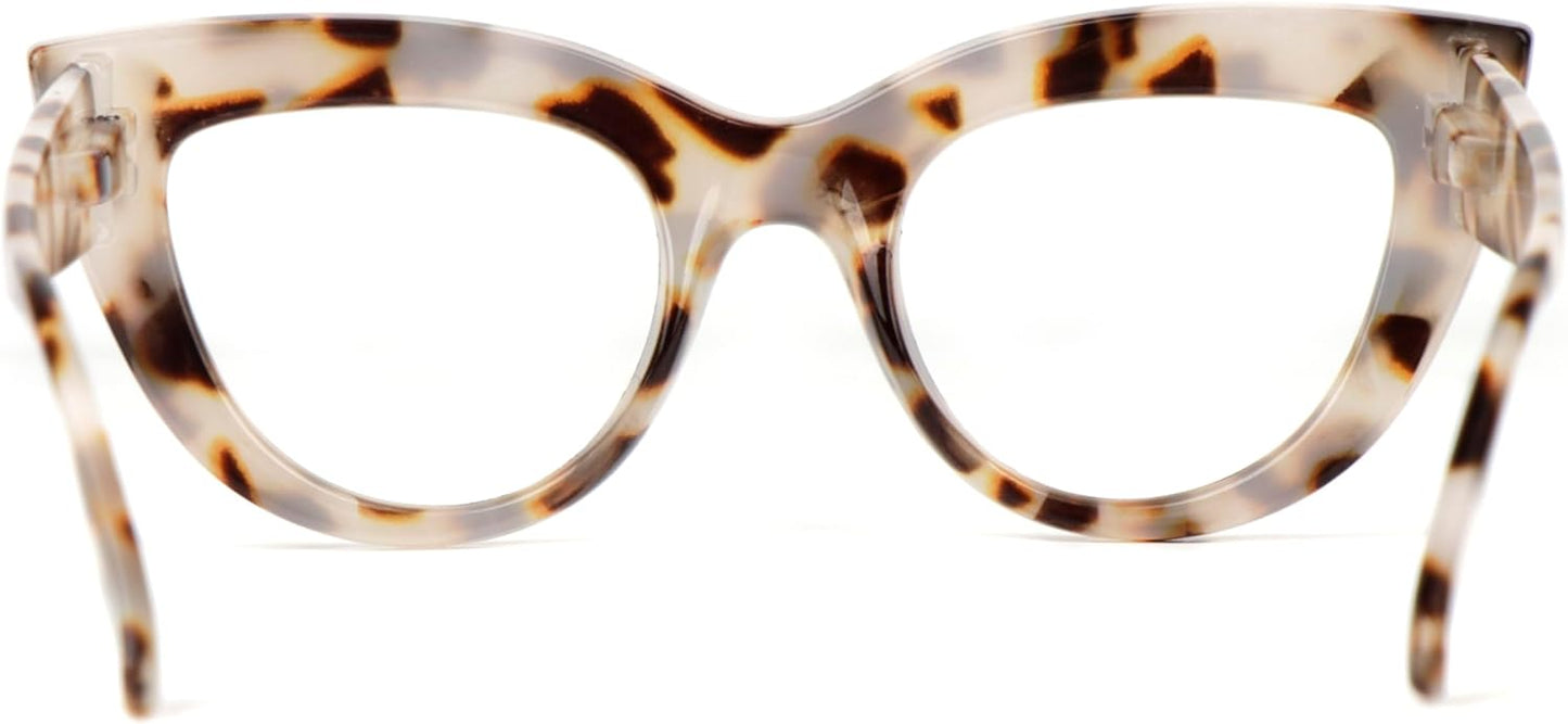 Fads & Fashions Cat Eye Bold Funky Thick Framed Reading Glasses Woman's in 4 Colours Spring Hinges Scratch Resistant Lenses DX98