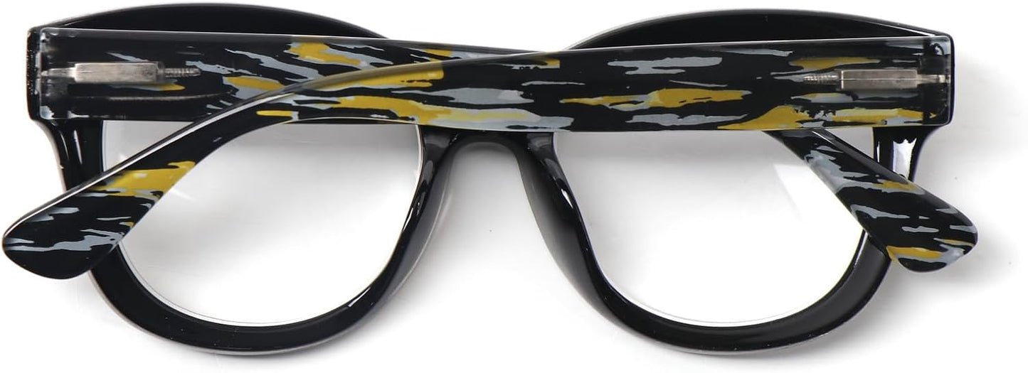 Oversized Retro Reading Glasses handmade Ladies Colourful Spring Hinges 59 x 53mm Large Frame DX99