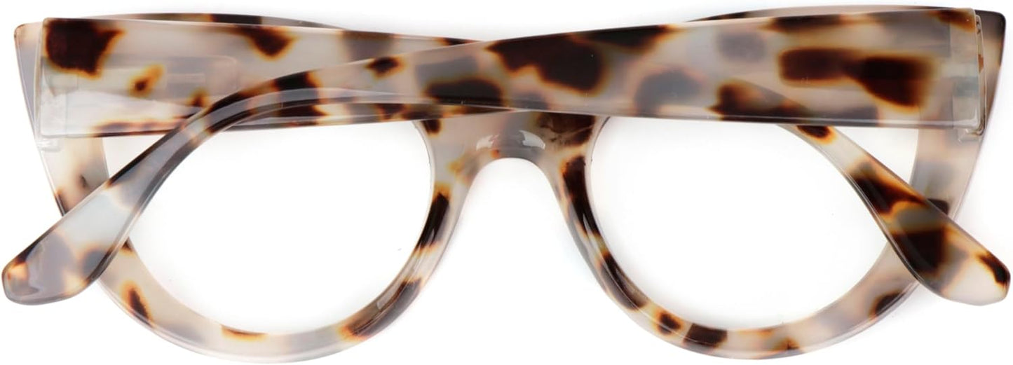 Fads & Fashions Cat Eye Bold Funky Thick Framed Reading Glasses Woman's in 4 Colours Spring Hinges Scratch Resistant Lenses DX98