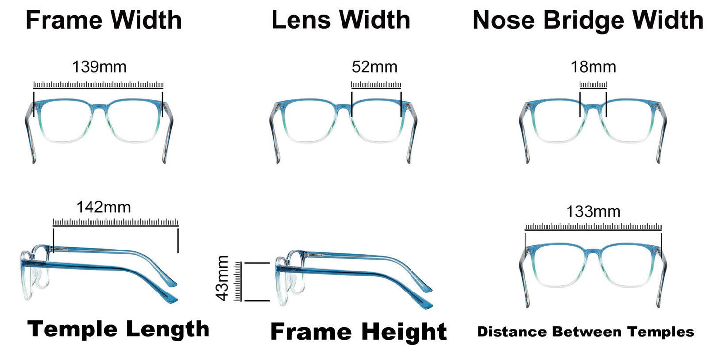 Stylish Retro Unisex Reading Glasses with Stainless Steel Rod Temples & Stainless Steel Spring Hinges DX89