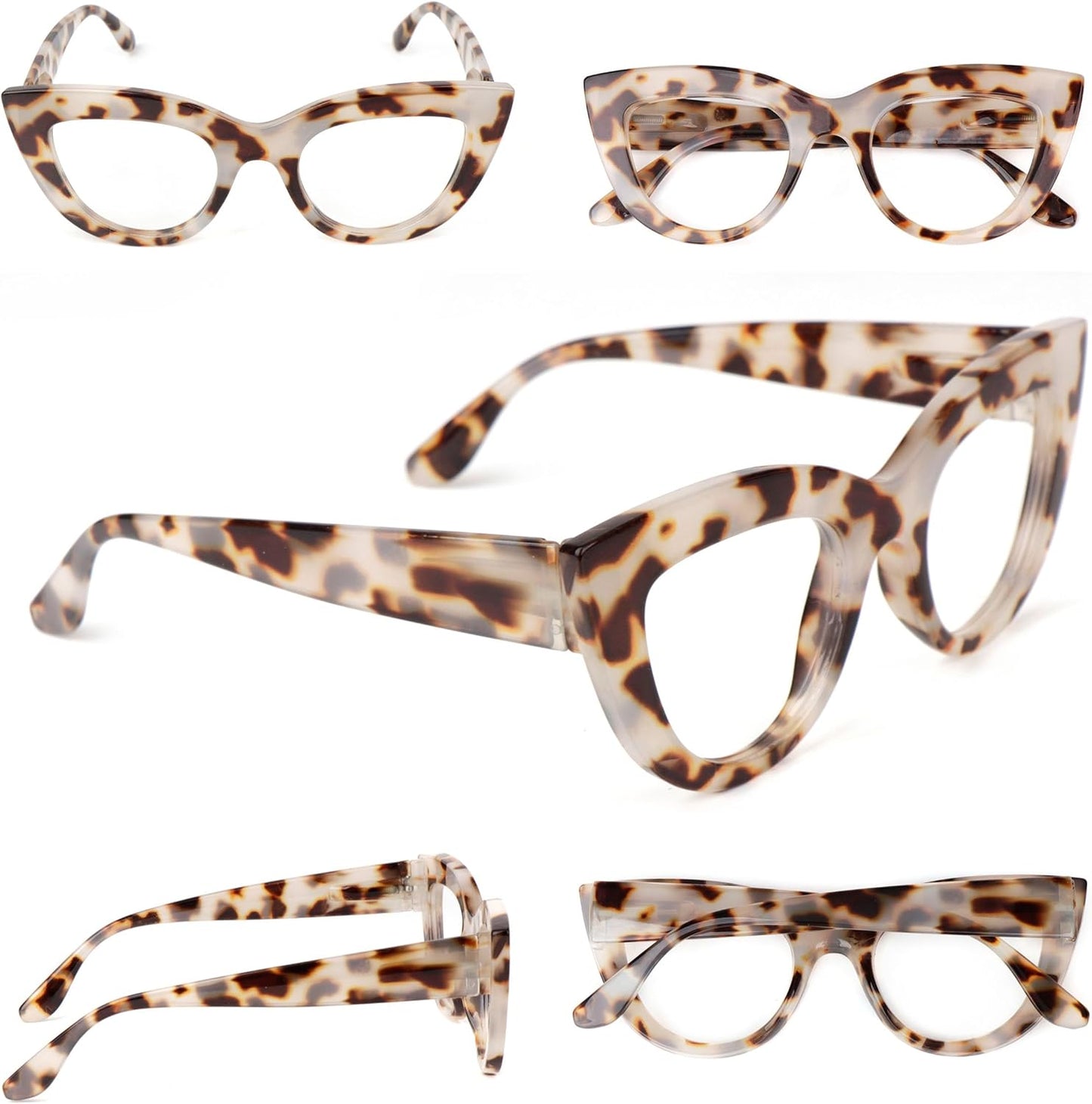 Fads & Fashions Cat Eye Bold Funky Thick Framed Reading Glasses Woman's in 4 Colours Spring Hinges Scratch Resistant Lenses DX98