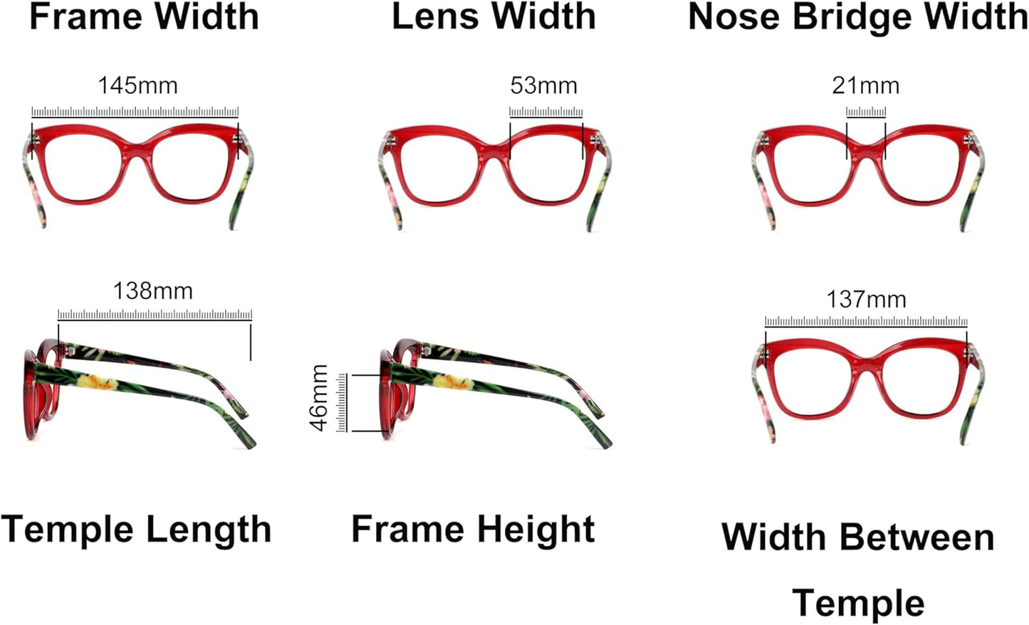 Cat Eye Funky Oversized Reading Glasses Womans Concave Frame in 4 Colours +1.0 +1.5 +2.0 +2.5 +3.0 +3.5 Stainless Steel Hinges Scratch Resistant Lenses DX97