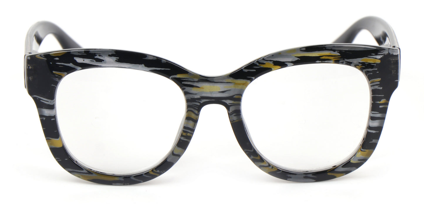 Oversized Retro Reading Glasses handmade Ladies Colourful Spring Hinges 59 x 53mm Large Frame DX99
