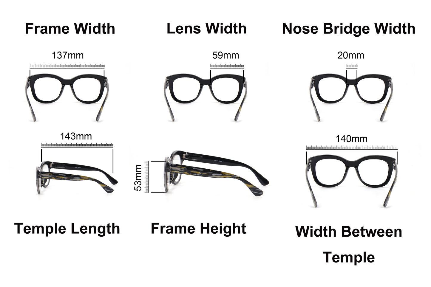 Oversized Retro Reading Glasses handmade Ladies Colourful Spring Hinges 59 x 53mm Large Frame DX99