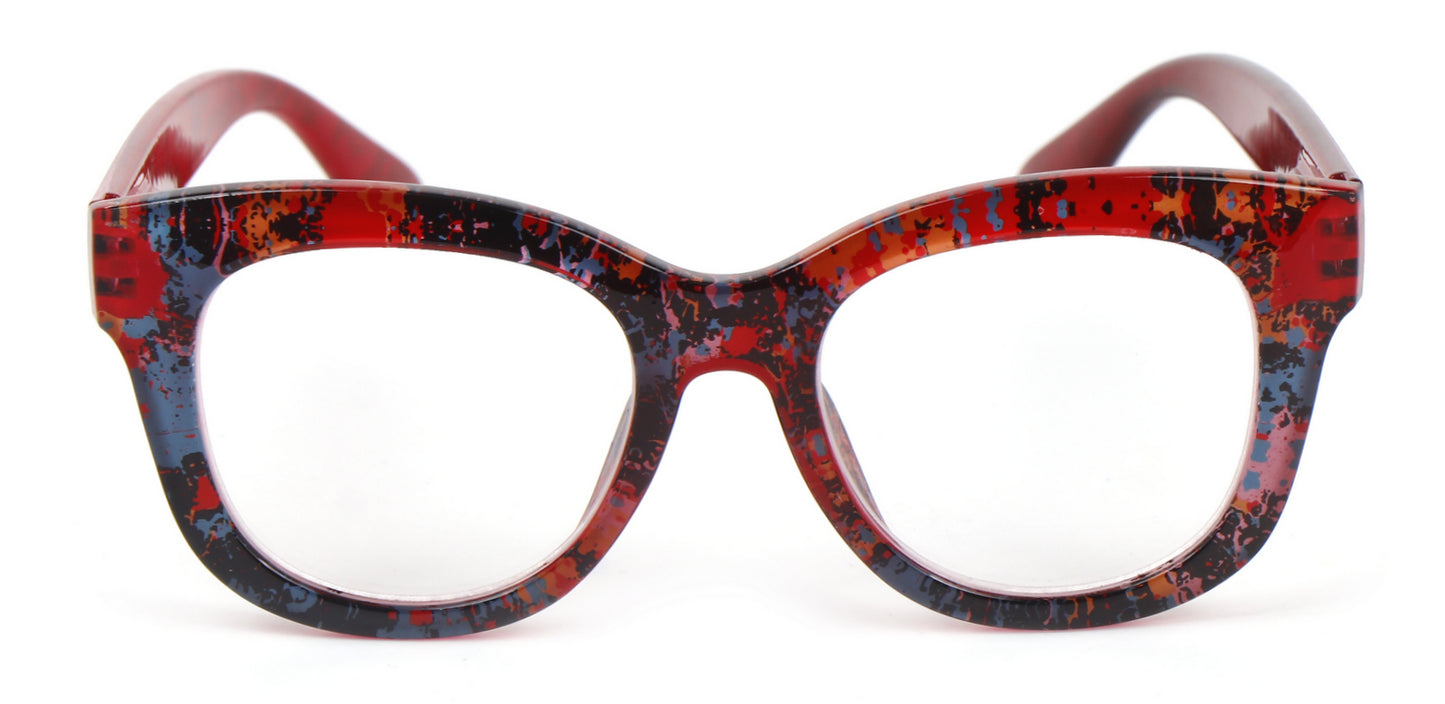 Oversized Retro Reading Glasses handmade Ladies Colourful Spring Hinges 59 x 53mm Large Frame DX99