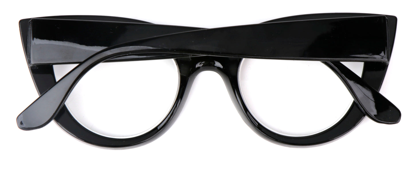 Fads & Fashions Cat Eye Bold Funky Thick Framed Reading Glasses Woman's in 4 Colours Spring Hinges Scratch Resistant Lenses DX98