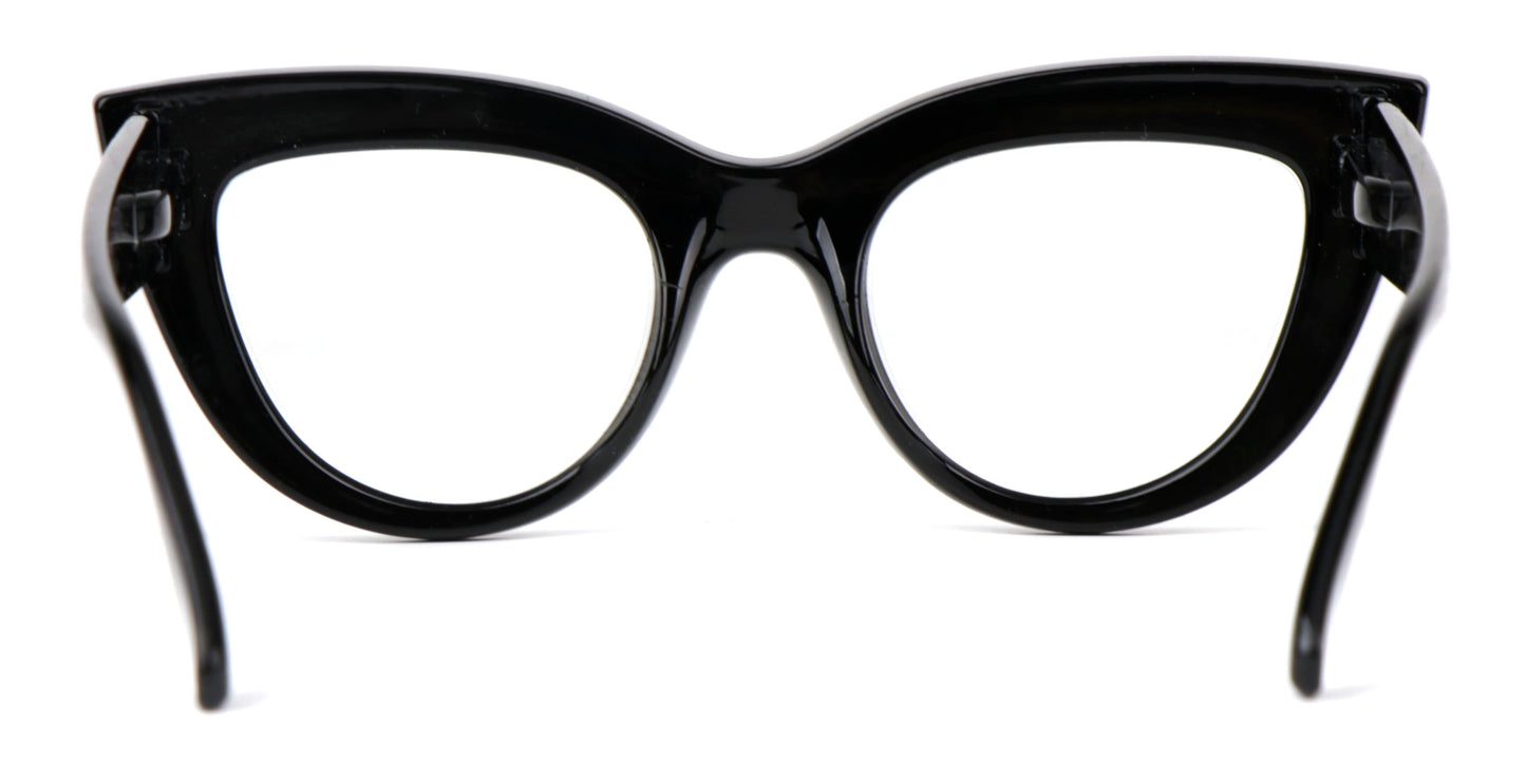 Fads & Fashions Cat Eye Bold Funky Thick Framed Reading Glasses Woman's in 4 Colours Spring Hinges Scratch Resistant Lenses DX98