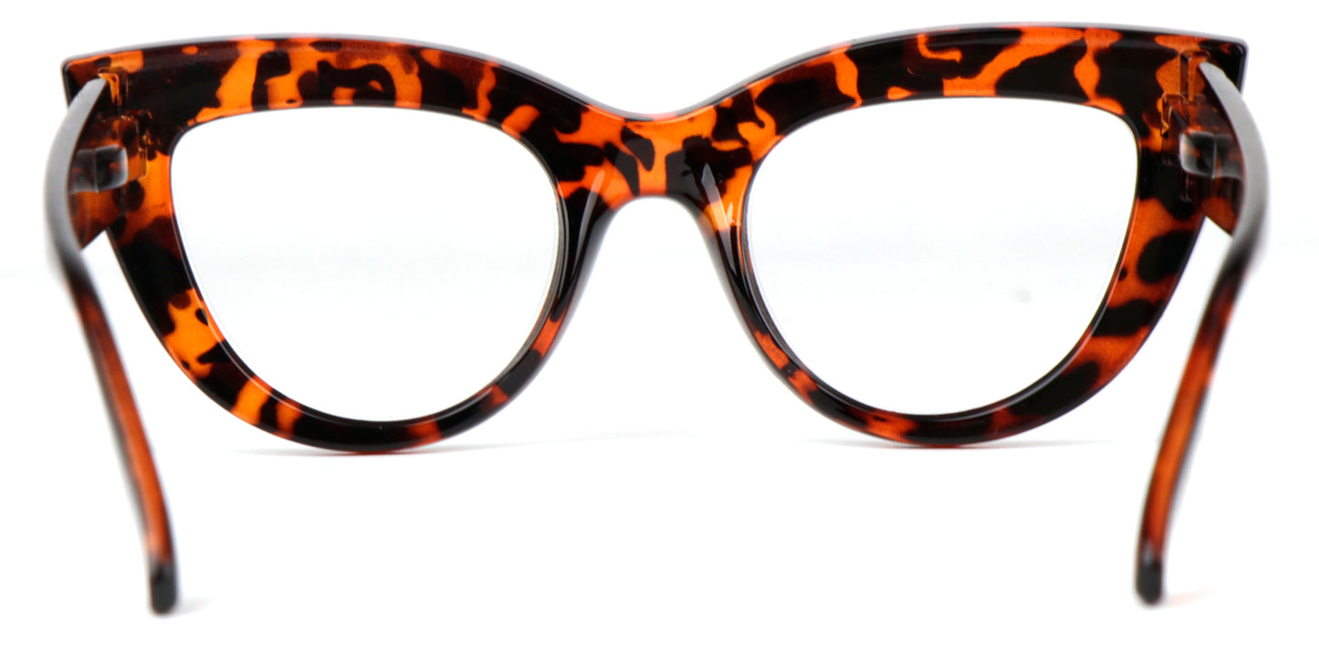 Fads & Fashions Cat Eye Bold Funky Thick Framed Reading Glasses Woman's in 4 Colours Spring Hinges Scratch Resistant Lenses DX98