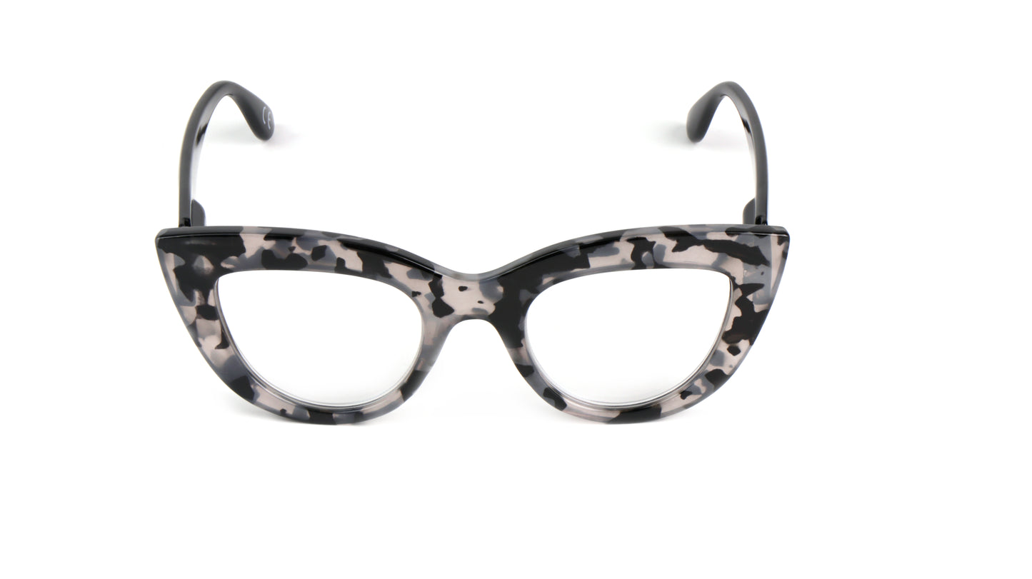 Fads & Fashions Cat Eye Bold Funky Thick Framed Reading Glasses Woman's in 4 Colours Spring Hinges Scratch Resistant Lenses DX98