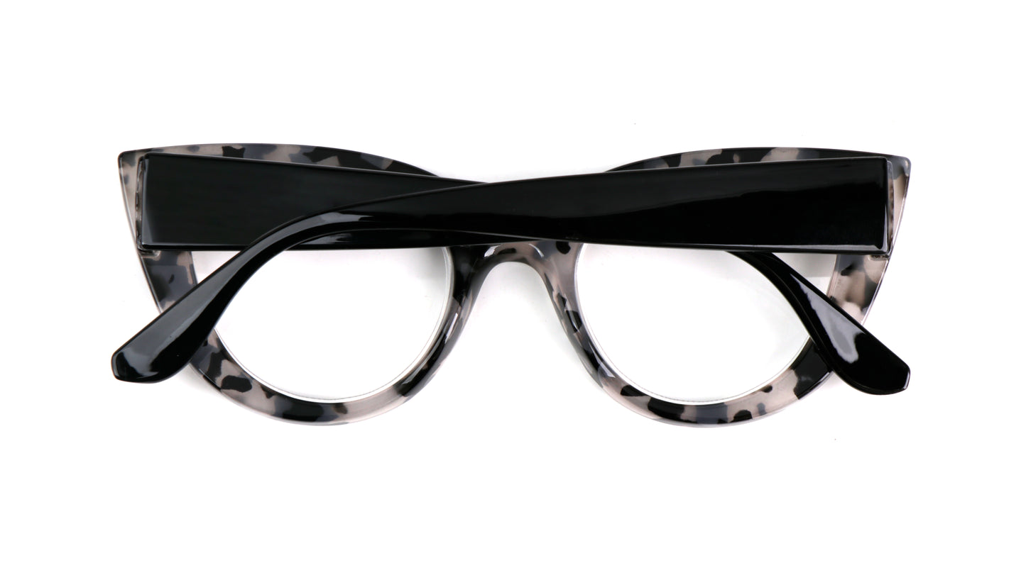 Fads & Fashions Cat Eye Bold Funky Thick Framed Reading Glasses Woman's in 4 Colours Spring Hinges Scratch Resistant Lenses DX98