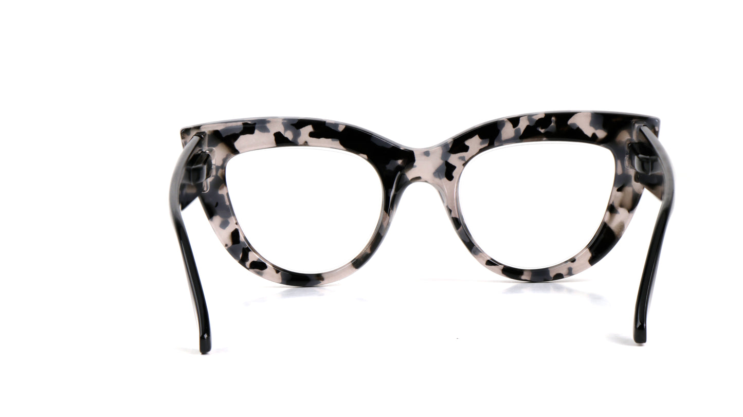 Fads & Fashions Cat Eye Bold Funky Thick Framed Reading Glasses Woman's in 4 Colours Spring Hinges Scratch Resistant Lenses DX98