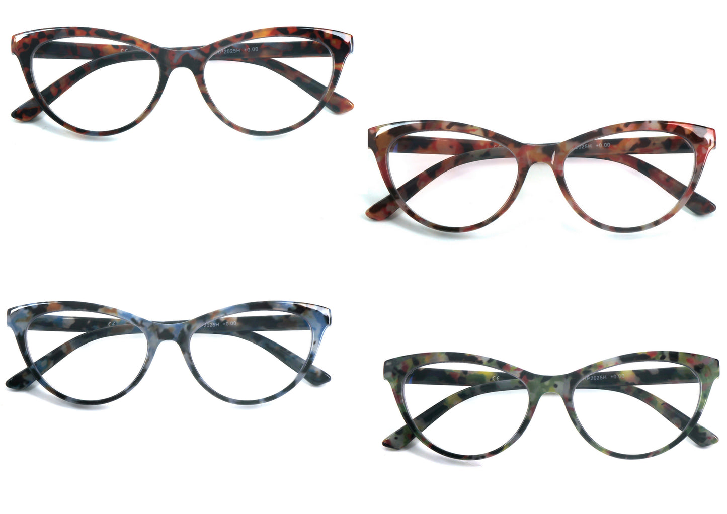 Cat Eye Retro Flower Design Reading Glasses Womans with Spring Hinges DX101