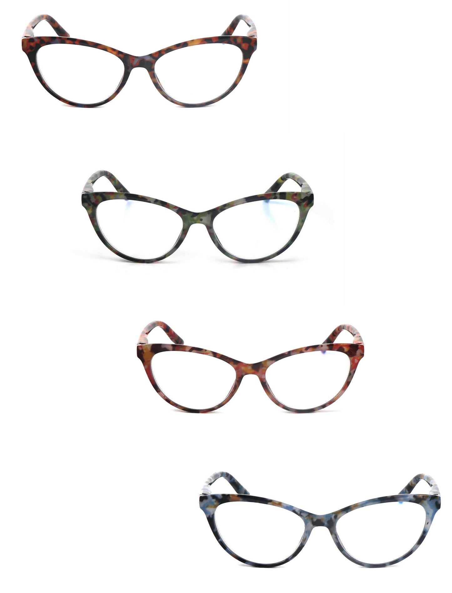 Cat Eye Retro Flower Design Reading Glasses Womans with Spring Hinges DX101