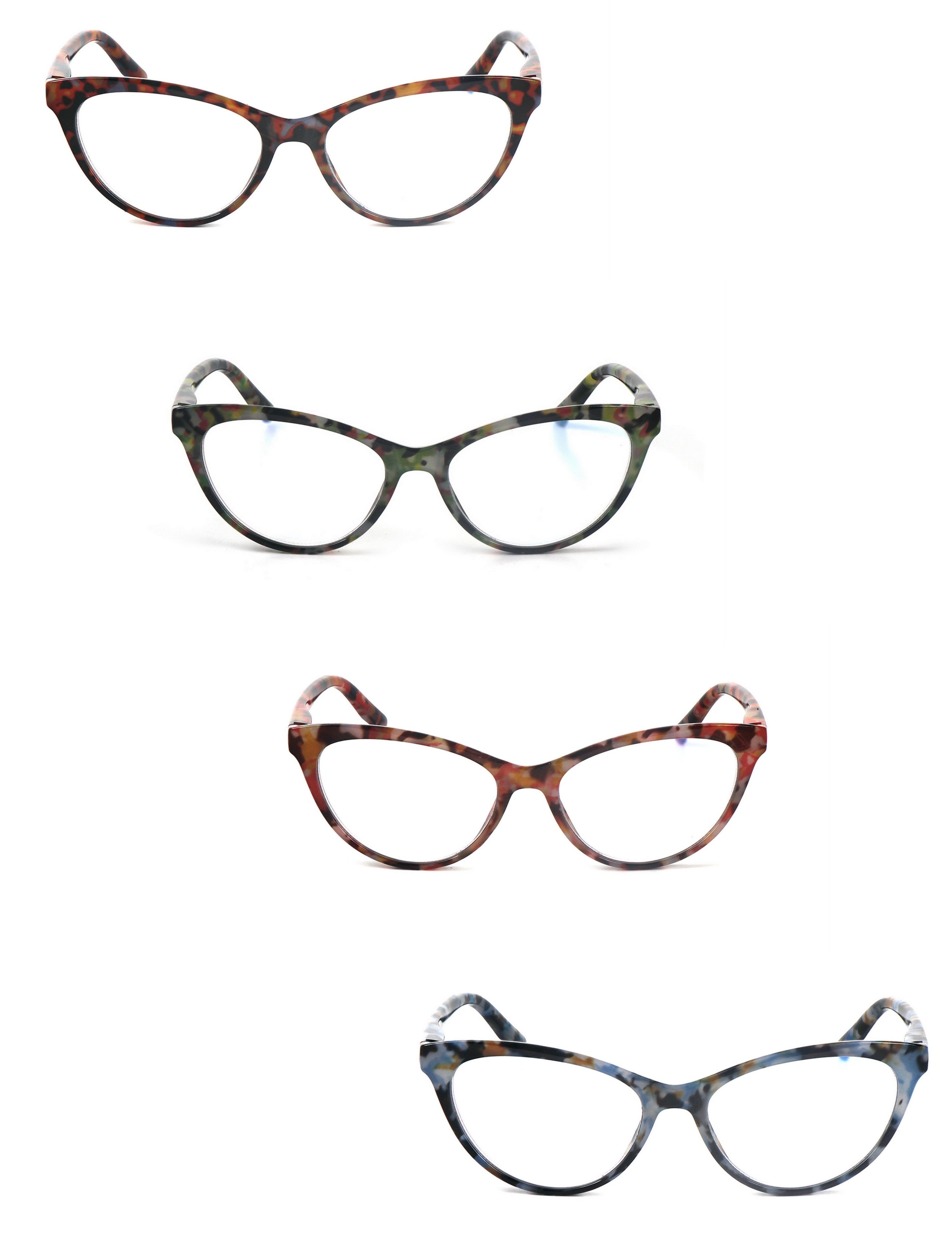 Cat Eye Retro Flower Design Reading Glasses Womans with Spring Hinges DX101