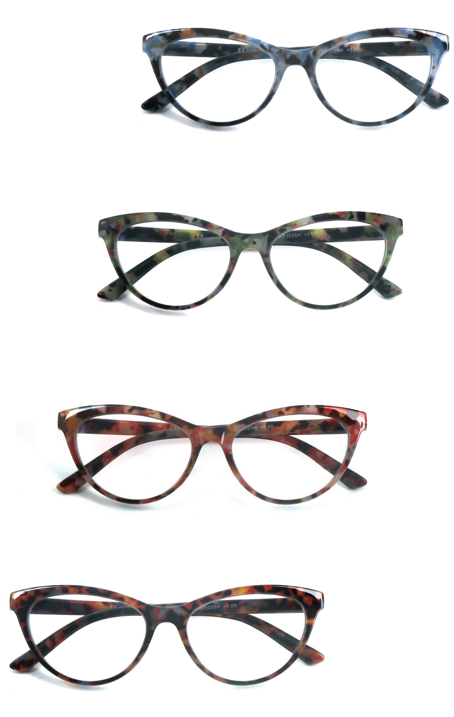 Cat Eye Retro Flower Design Reading Glasses Womans with Spring Hinges DX101