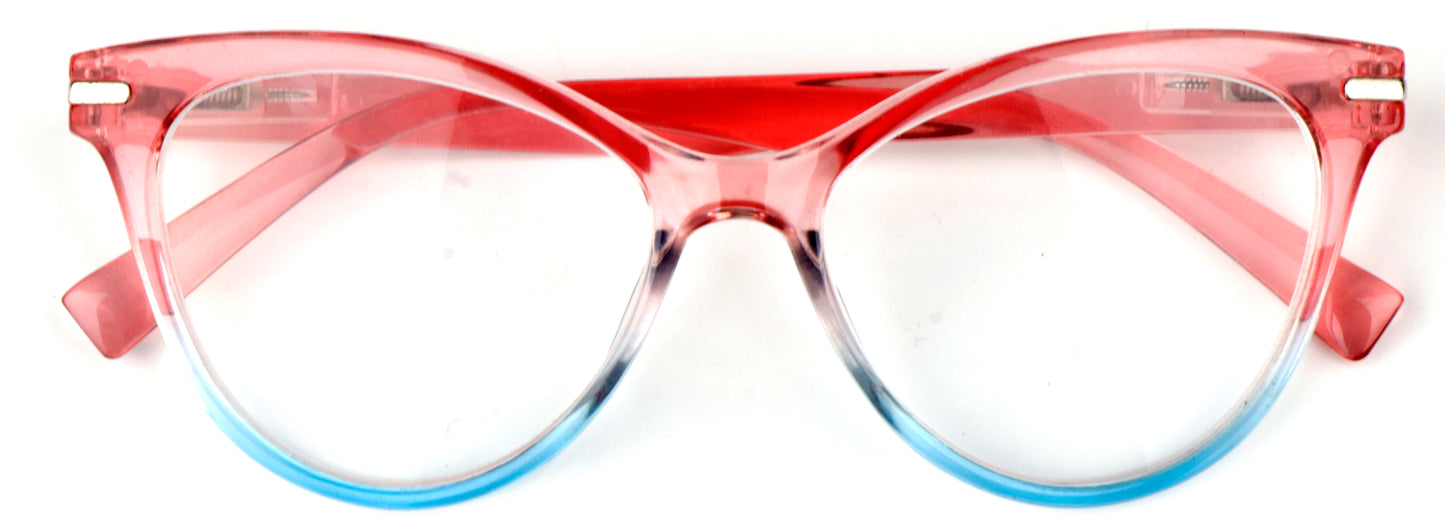 Cat Eye Reading Glasses Stylish Retro Womans Spring Hinges Lightweight Ready Readers Clear Vision 1.0+ 1.5+ 2.0+ 2.5+ 3.0+ 3.5+ 4.0+ DX82