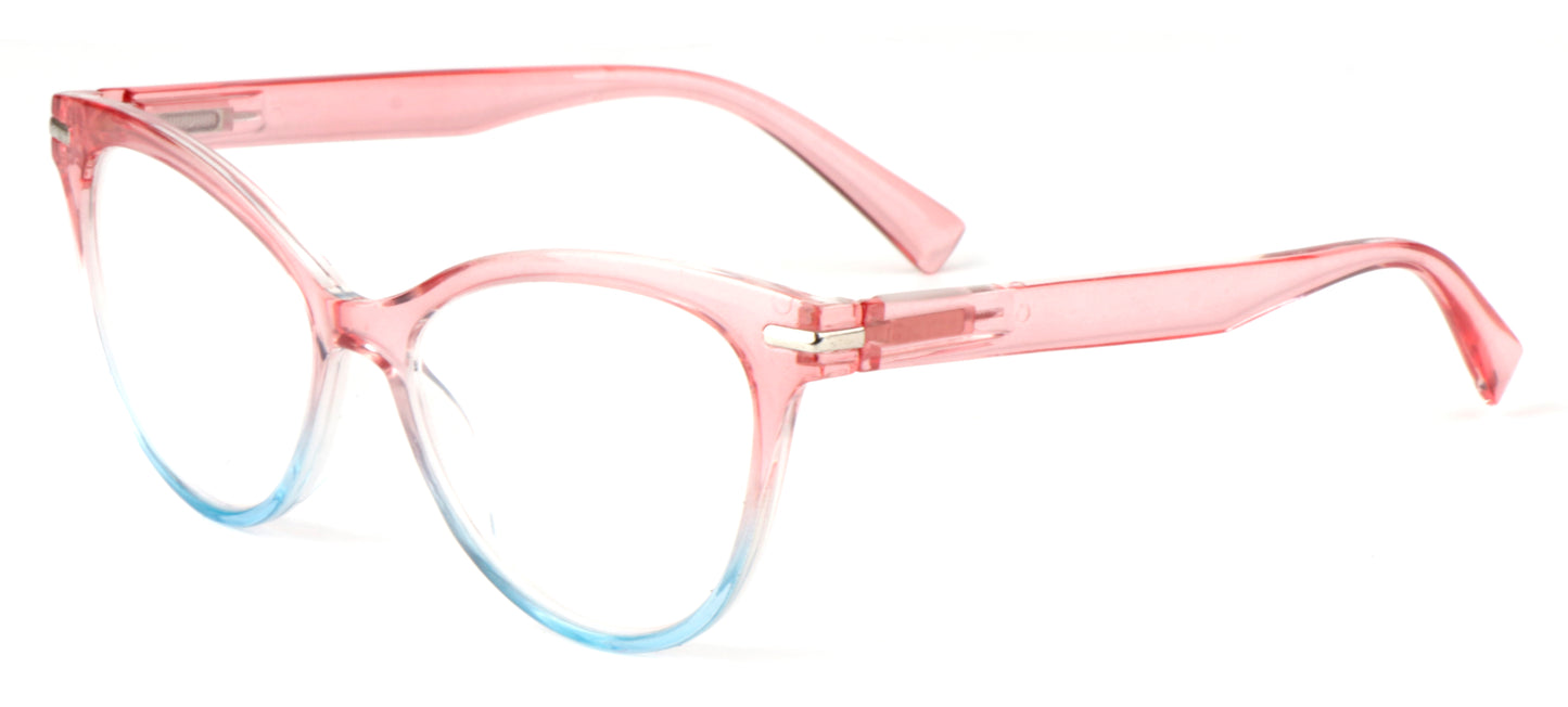 Cat Eye Reading Glasses Stylish Retro Womans Spring Hinges Lightweight Ready Readers Clear Vision 1.0+ 1.5+ 2.0+ 2.5+ 3.0+ 3.5+ 4.0+ DX82