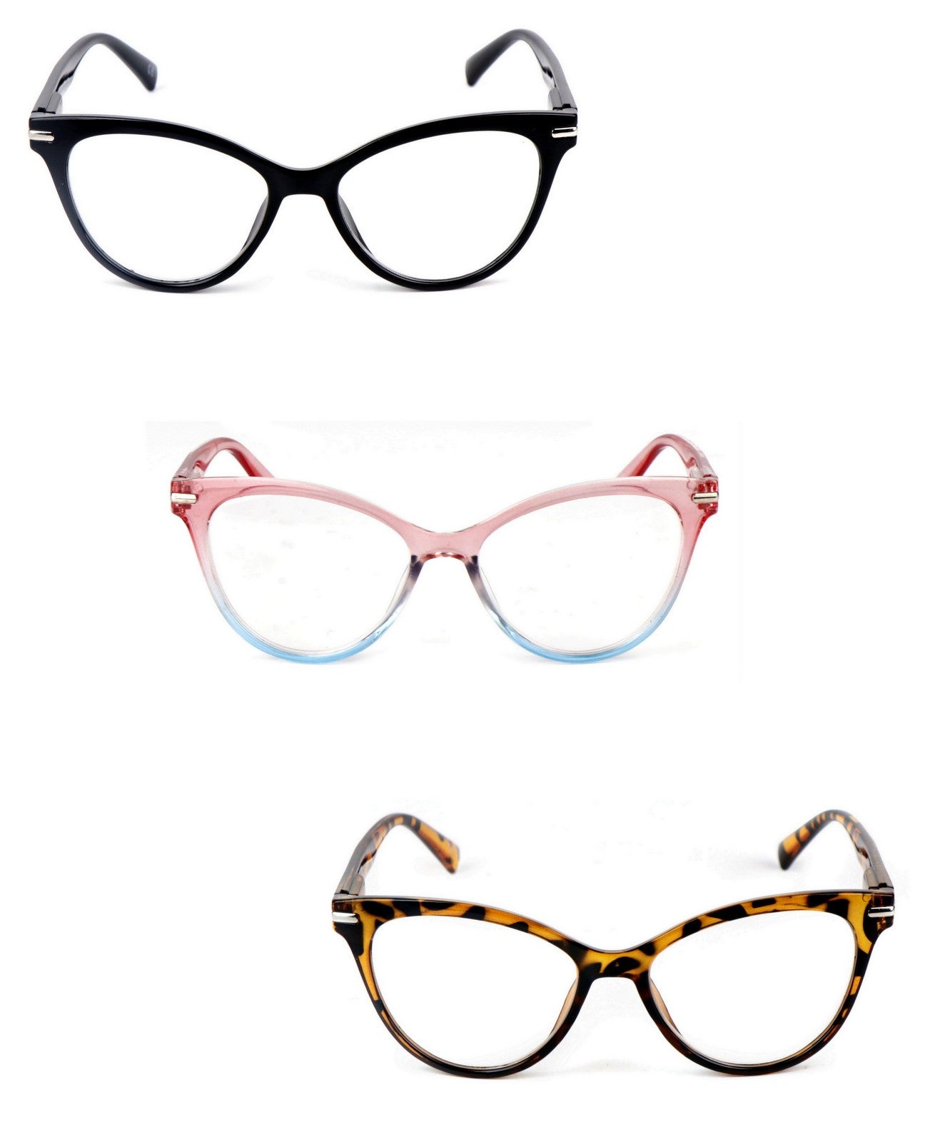 Cat Eye Reading Glasses Stylish Retro Womans Spring Hinges Lightweight Ready Readers Clear Vision 1.0+ 1.5+ 2.0+ 2.5+ 3.0+ 3.5+ 4.0+ DX82