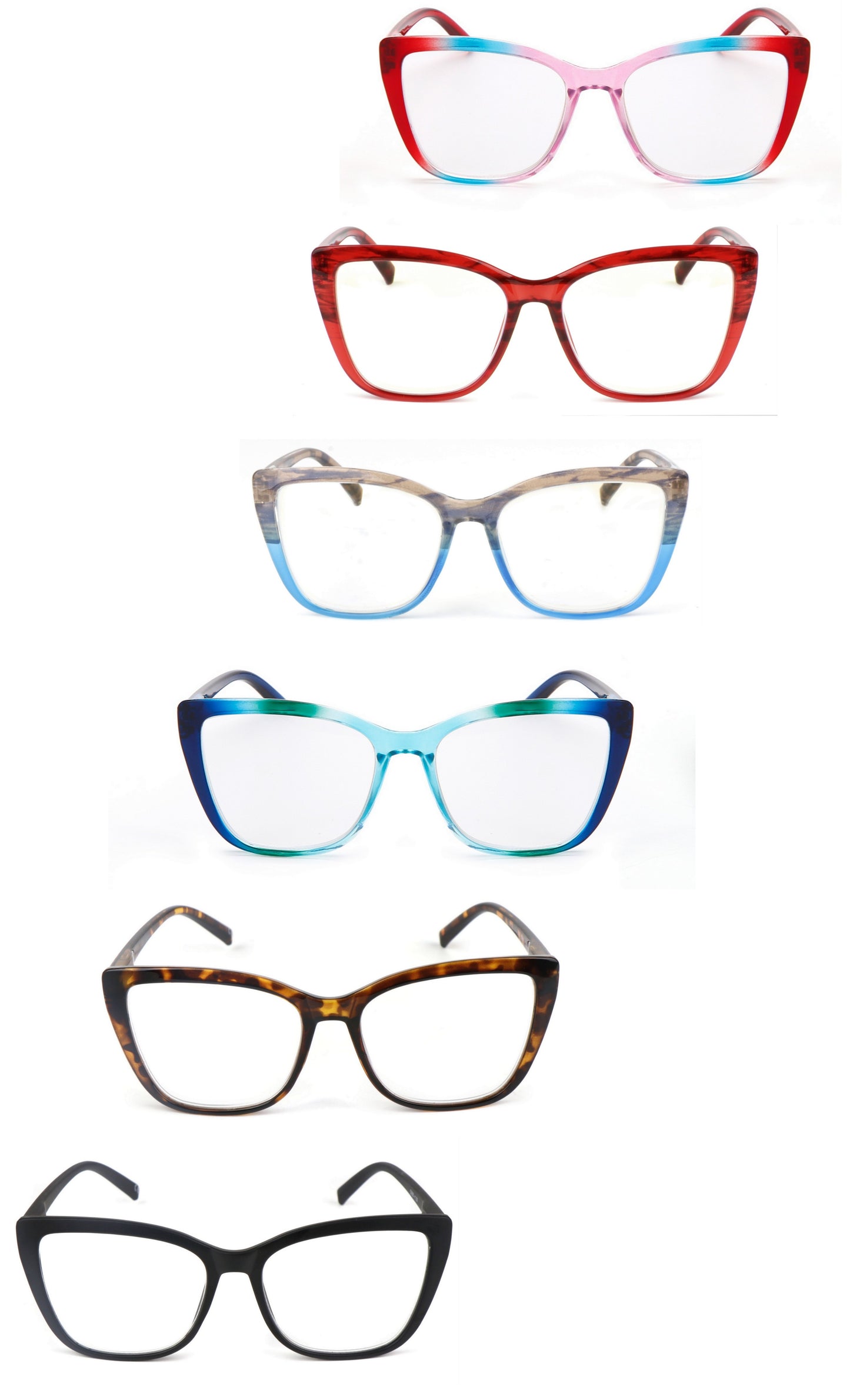 Fads & Fashions Cat Eye Funky Retro Reading Glasses Women with Spring Hinges DX88