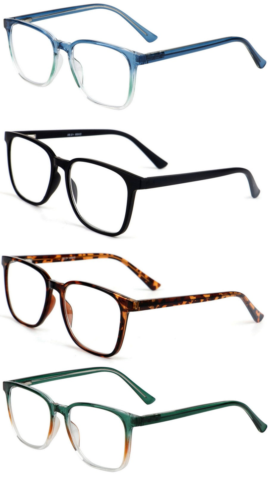 Stylish Retro Unisex Reading Glasses with Stainless Steel Rod Temples & Stainless Steel Spring Hinges DX89