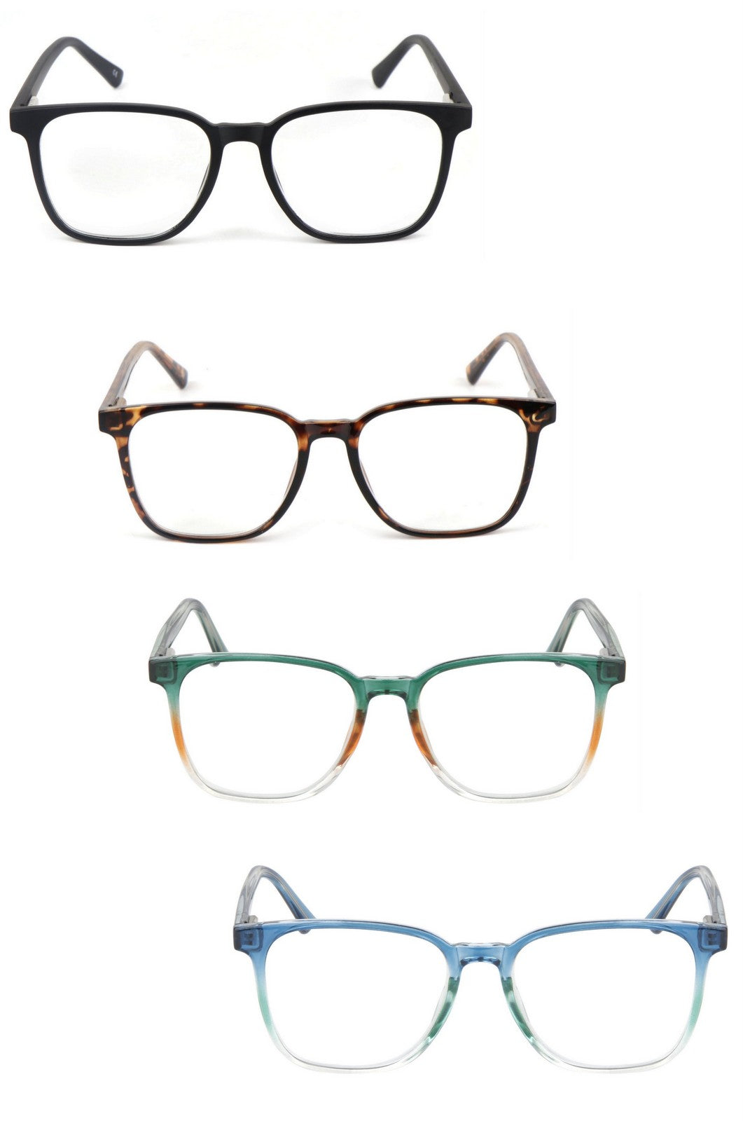 Stylish Retro Unisex Reading Glasses with Stainless Steel Rod Temples & Stainless Steel Spring Hinges DX89