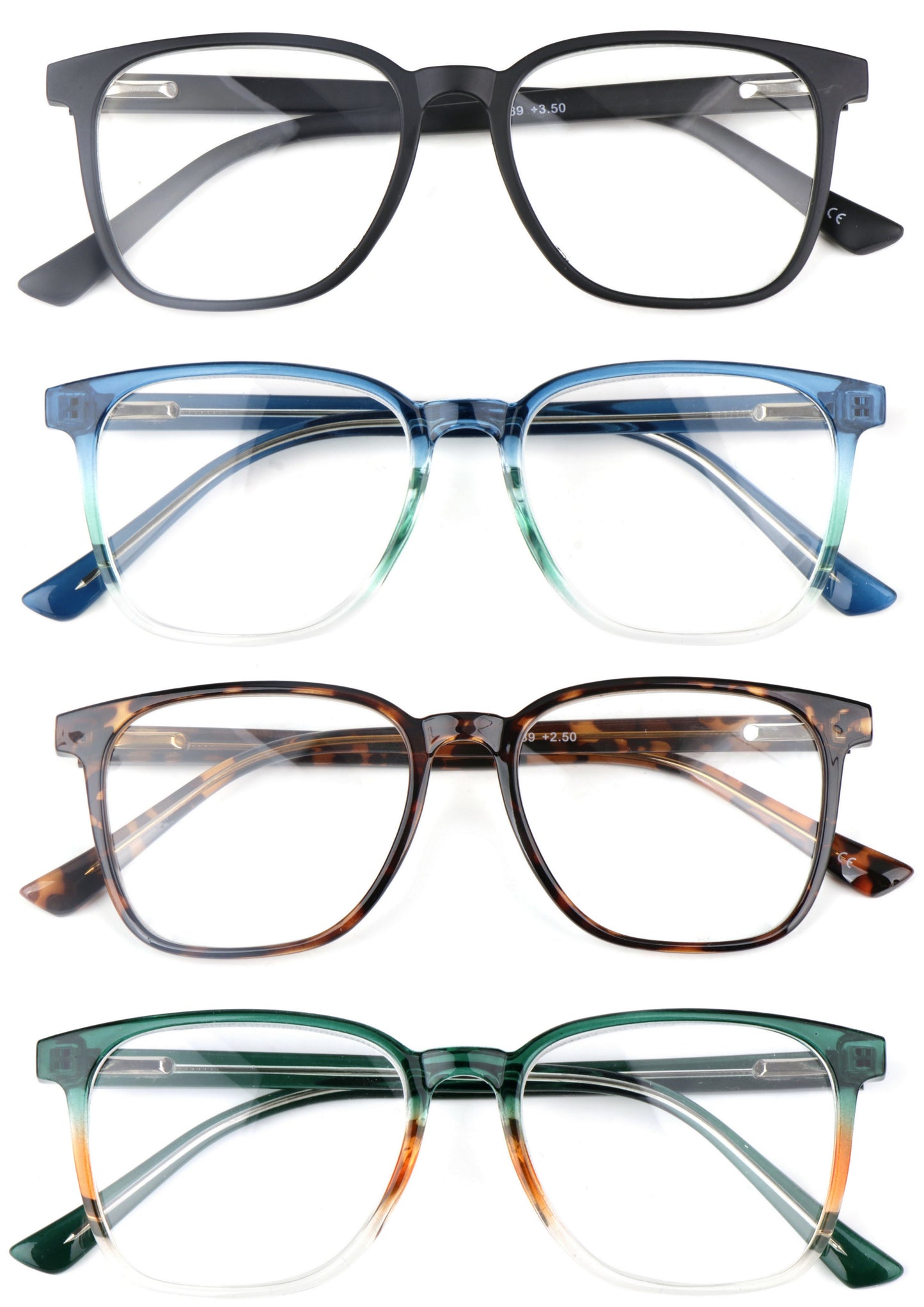 Stylish Retro Unisex Reading Glasses with Stainless Steel Rod Temples & Stainless Steel Spring Hinges DX89