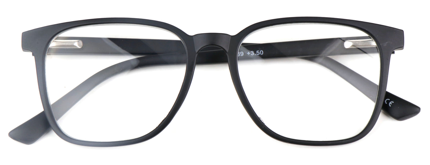 Stylish Retro Unisex Reading Glasses with Stainless Steel Rod Temples & Stainless Steel Spring Hinges DX89