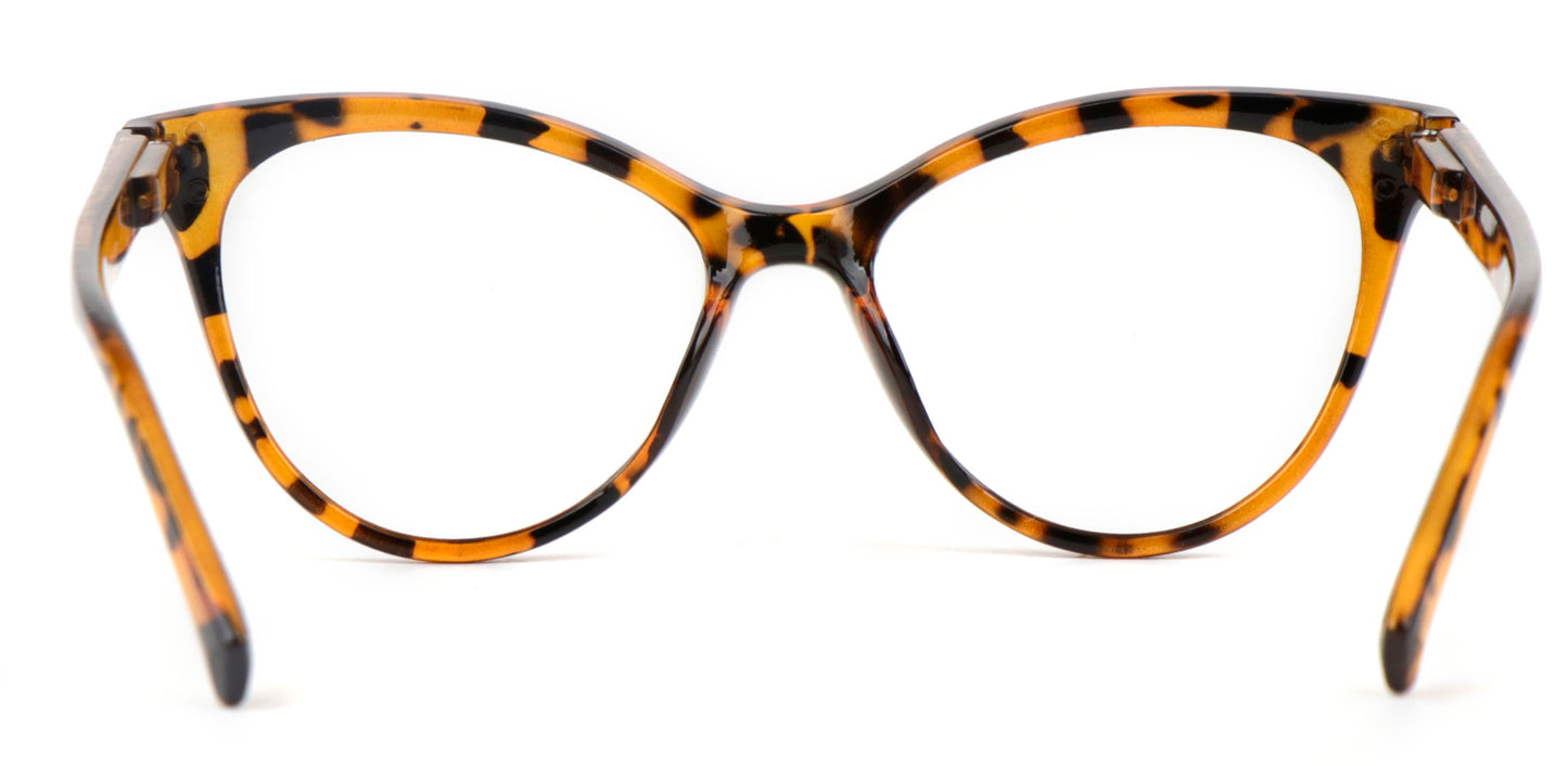 Cat Eye Reading Glasses Stylish Retro Womans Spring Hinges Lightweight Ready Readers Clear Vision 1.0+ 1.5+ 2.0+ 2.5+ 3.0+ 3.5+ 4.0+ DX82