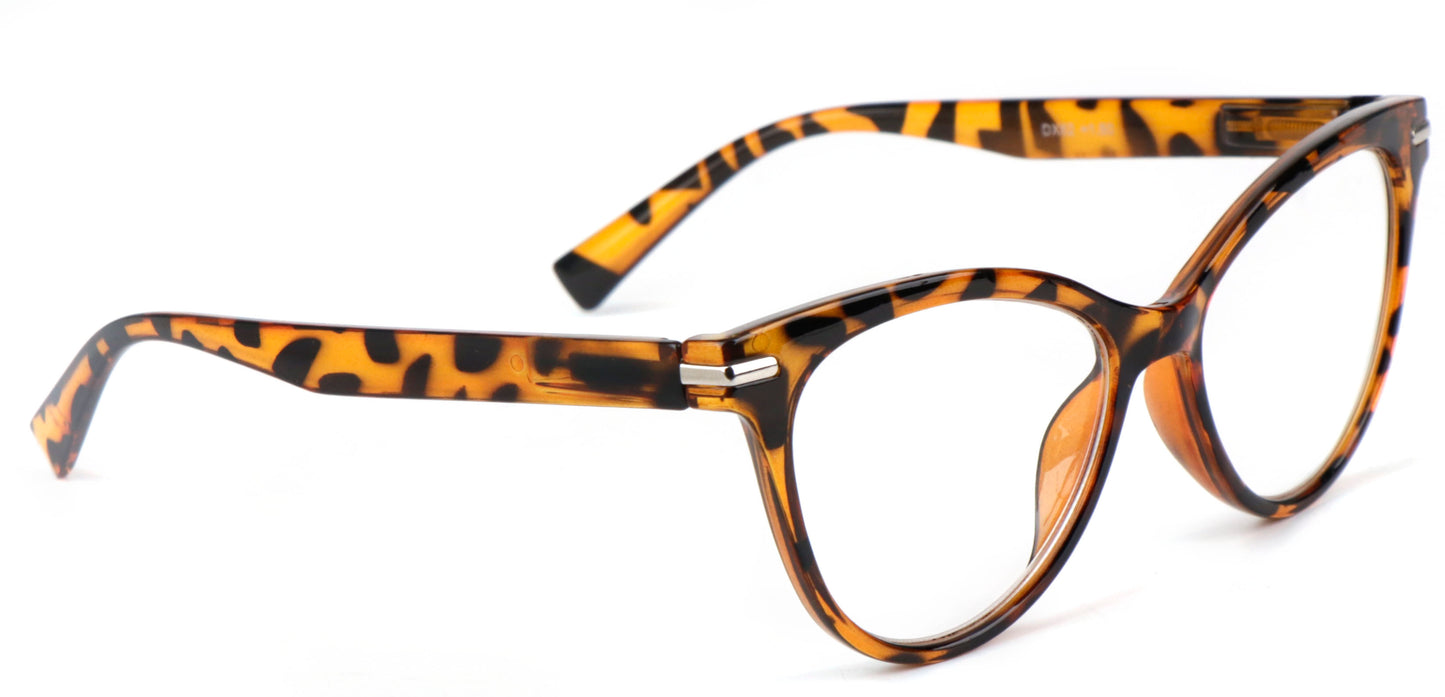 Cat Eye Reading Glasses Stylish Retro Womans Spring Hinges Lightweight Ready Readers Clear Vision 1.0+ 1.5+ 2.0+ 2.5+ 3.0+ 3.5+ 4.0+ DX82